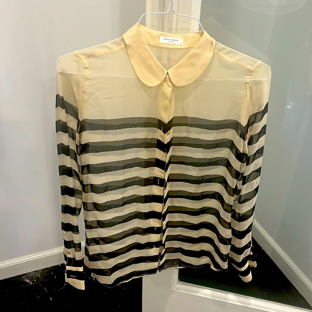 Equipment sheer striped shirt